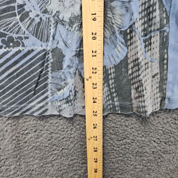 Vanilla Sugar Top Women 1x Floral Blue 3/4 Sleeve Western - Picture 4 of 8